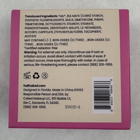 Half Caked Star Bright Loose Setting Powder Translucent 8.5G Makeup Vegan NEW - Picture 6 of 9